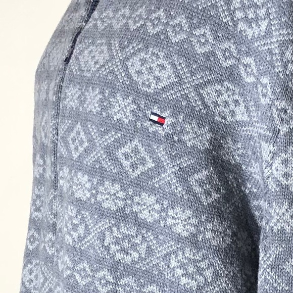 Tommy Hilfiger White & Gray Knit Zip Cardigan XL - Picture 7 of 13